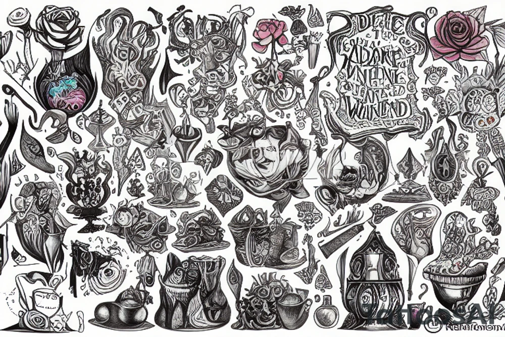 Alice in wonderland experiencing DMT tattoo idea