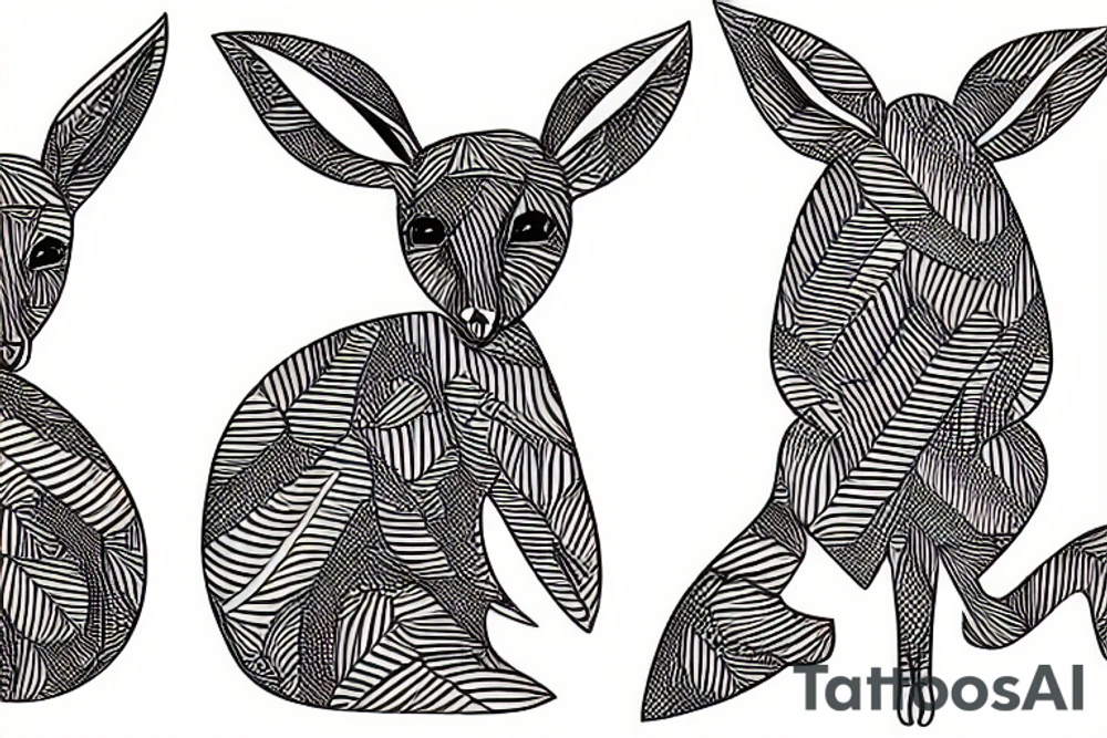 African kangaroo tattoo idea