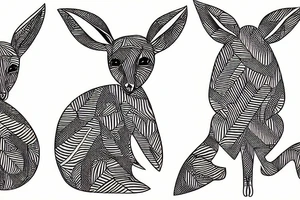 African kangaroo tattoo idea