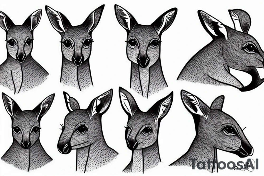African kangaroo tattoo idea