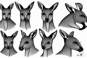 African kangaroo tattoo idea