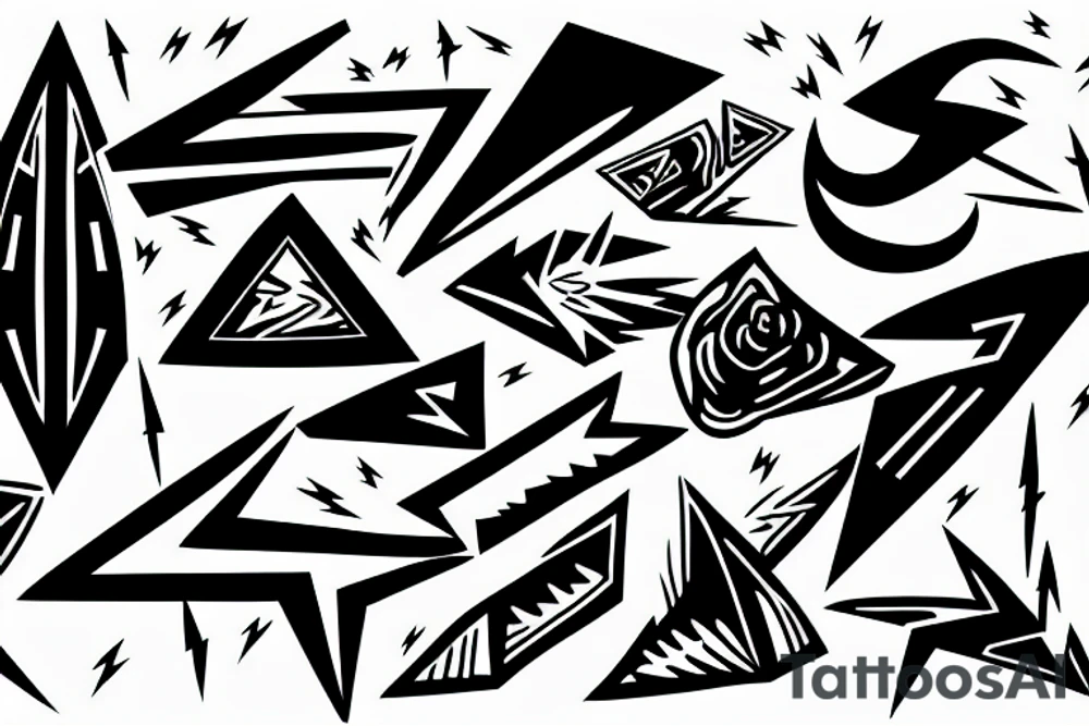 Lightning sharp edges tattoo idea