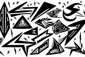 Lightning sharp edges tattoo idea