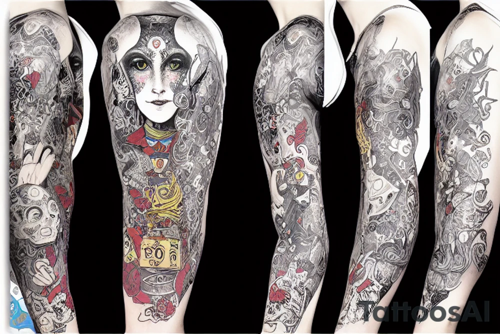 Alice in wonderland experiencing DMT tattoo idea