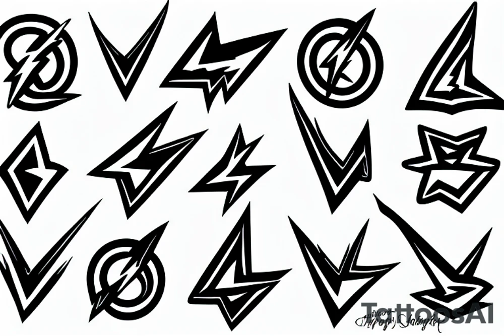 Lightning sharp edges tattoo idea