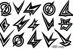 Lightning sharp edges tattoo idea