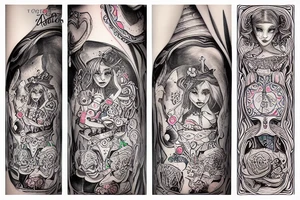 Alice in wonderland experiencing DMT tattoo idea