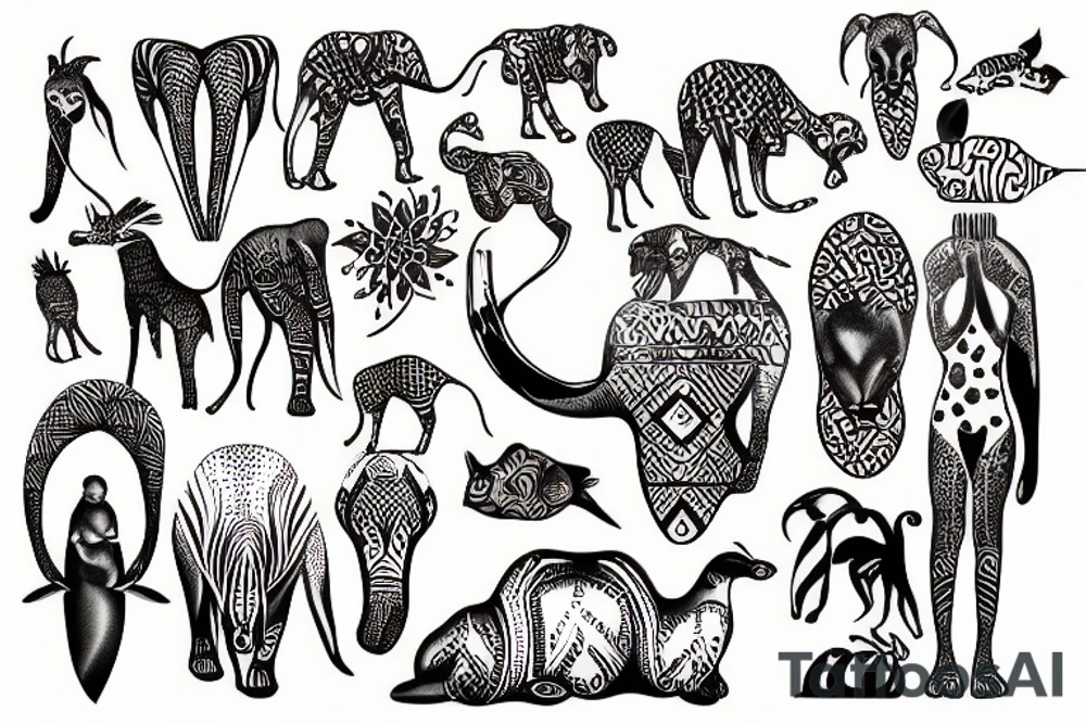 Africa Australia tattoo idea