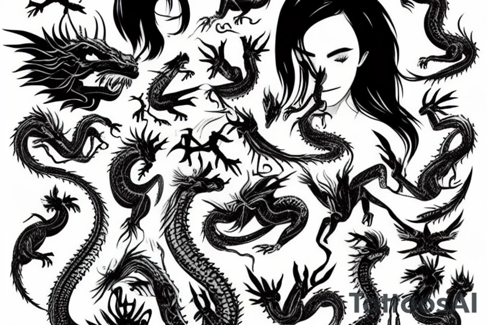 beautiful girl like a dragon tattoo idea
