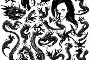 beautiful girl like a dragon tattoo idea