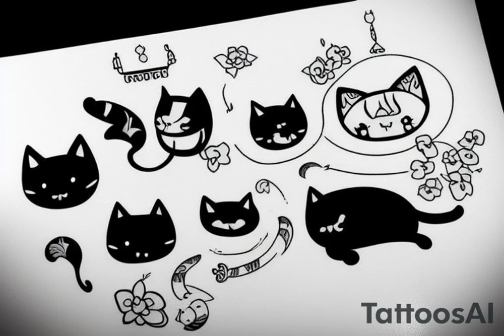 a cute cat tattoo idea