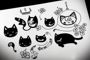 a cute cat tattoo idea