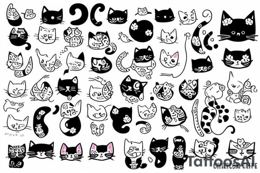 a cute cat tattoo idea