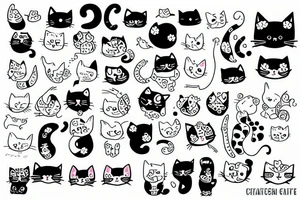 a cute cat tattoo idea