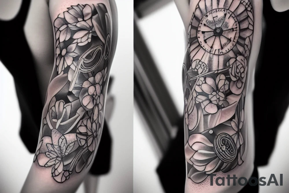 Sexy girl in arm tattoo idea
