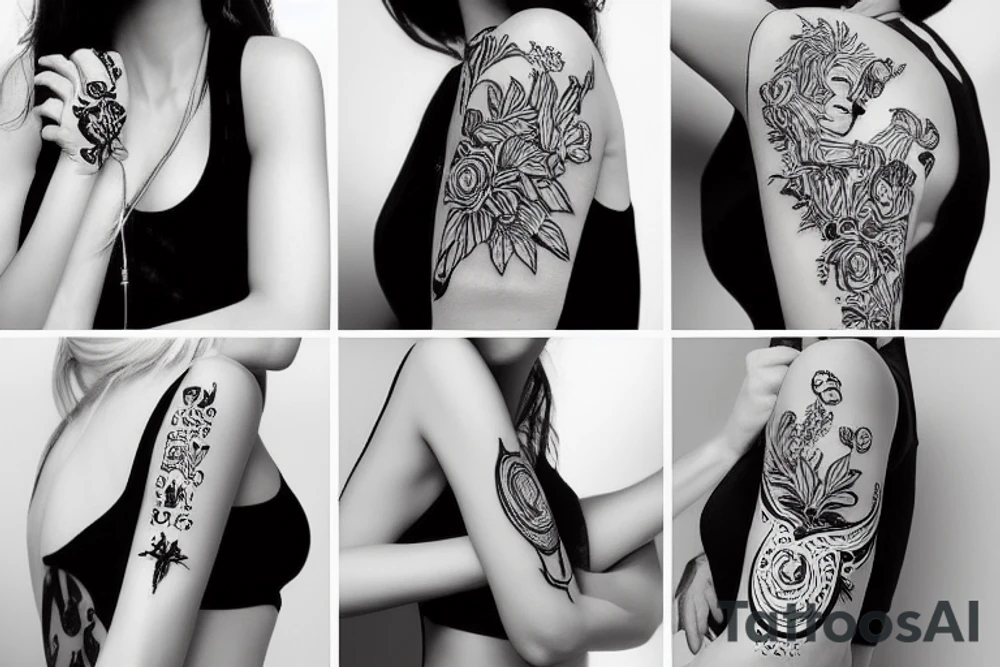 Sexy girl in arm tattoo idea