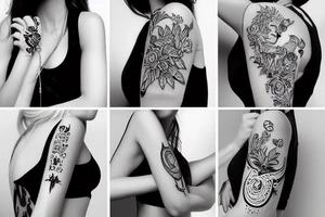 Sexy girl in arm tattoo idea