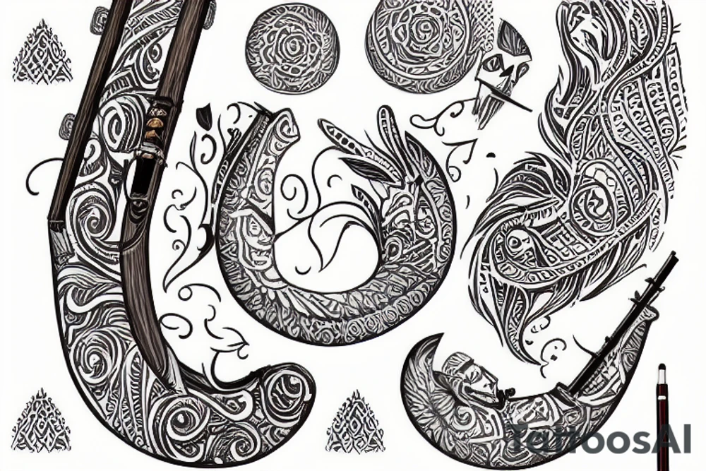 wooden flute, romanian kaval, caval tattoo idea