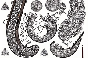 wooden flute, romanian kaval, caval tattoo idea