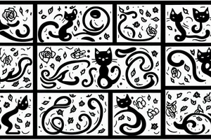 cat with tail up walking on wall tattoo idea