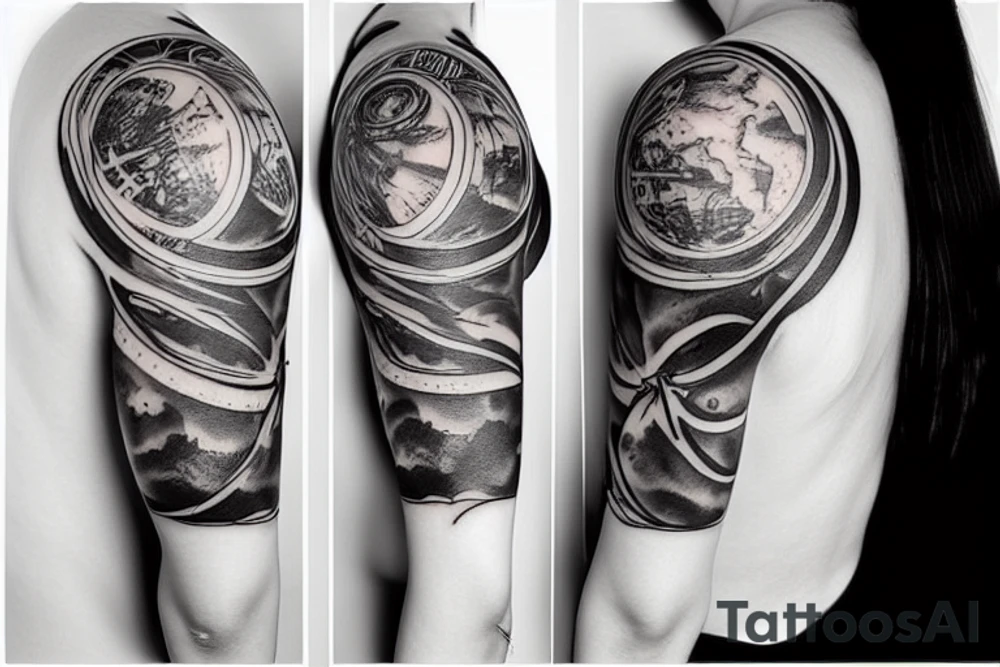 Sexy girl in forearm tattoo idea