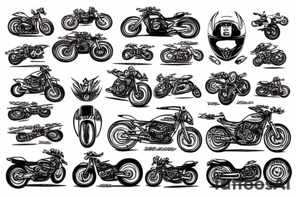 motorcycle race tattoo idea