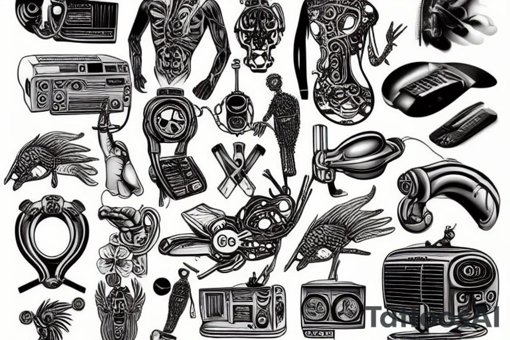 A retro style Macintosh computer tattoo idea