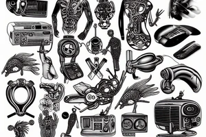 A retro style Macintosh computer tattoo idea