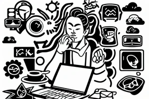 a developer wokring on a computer tattoo idea