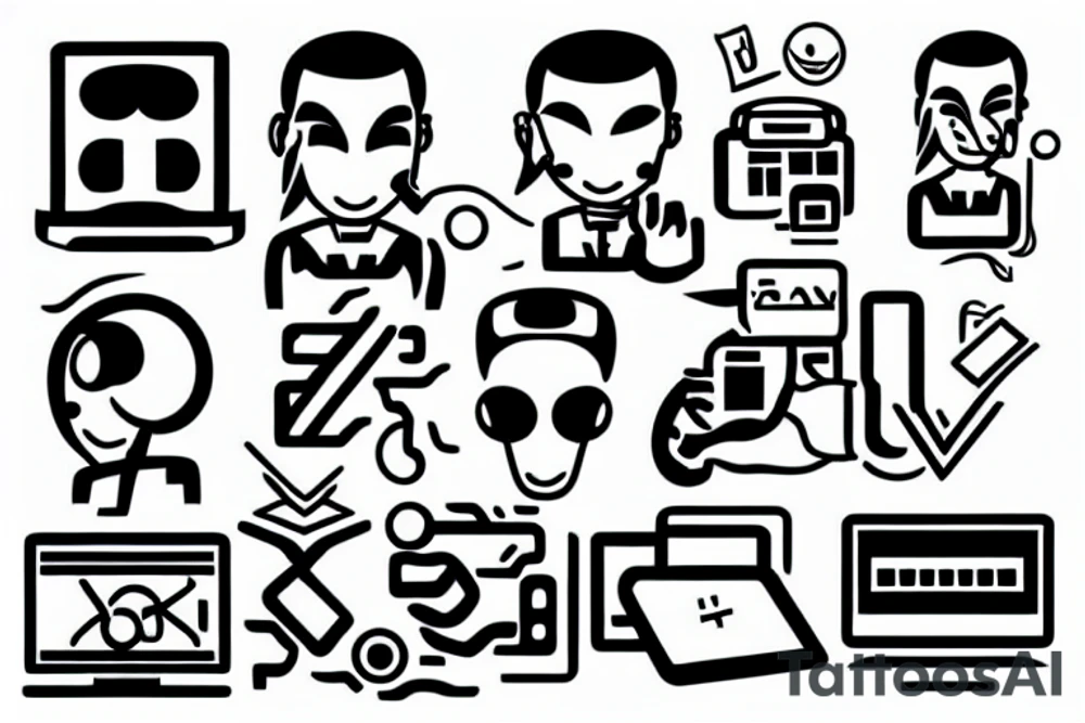 a developer wokring on a computer tattoo idea