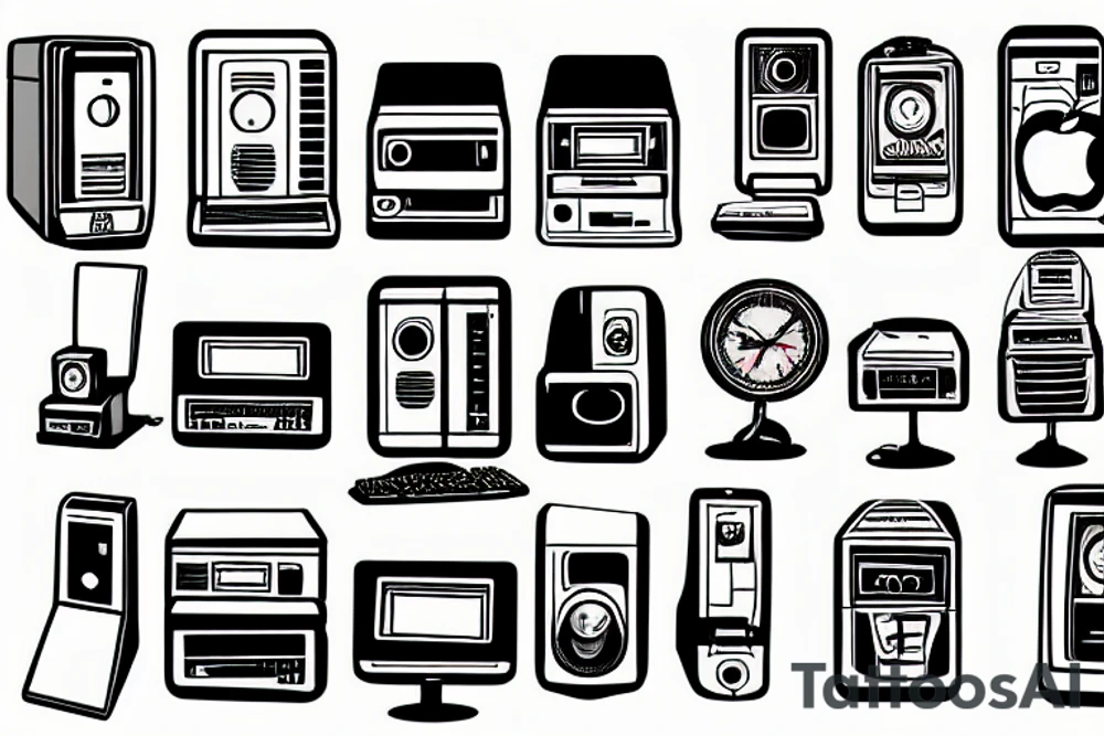 A retro style Apple Macintosh computer tattoo idea