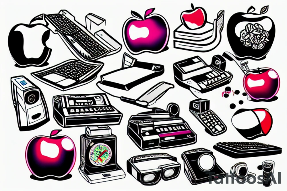 A retro style Apple Macintosh computer tattoo idea