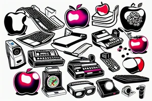 A retro style Apple Macintosh computer tattoo idea