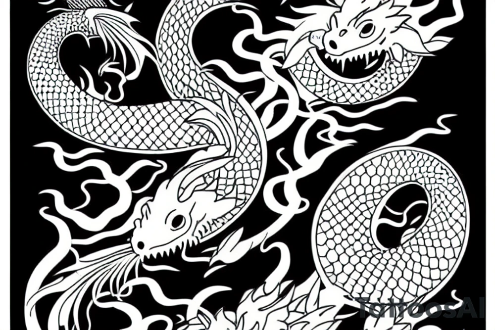 koi fish dragon tattoo idea
