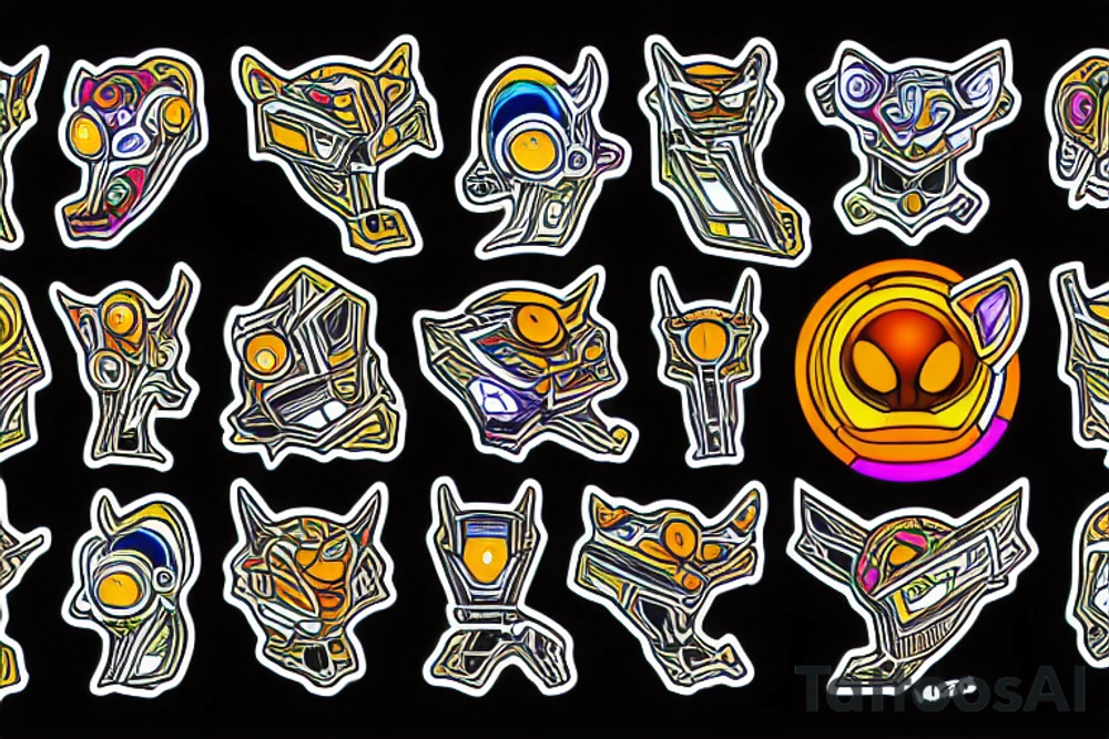 psychedelic tiger robot hacker tattoo idea
