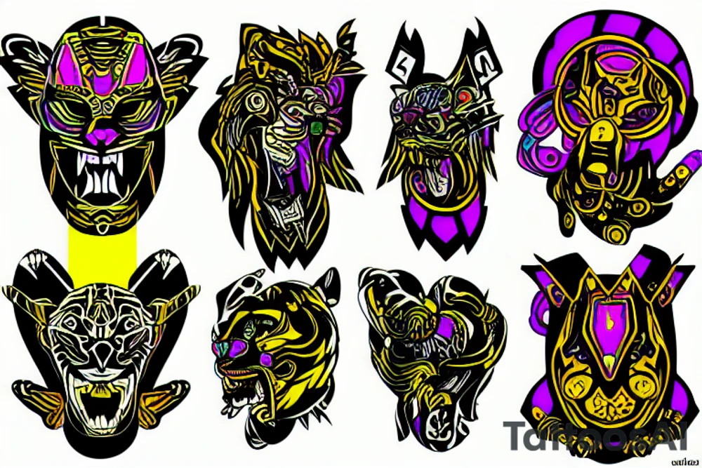psychedelic tiger robot hacker tattoo idea