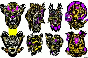 psychedelic tiger robot hacker tattoo idea