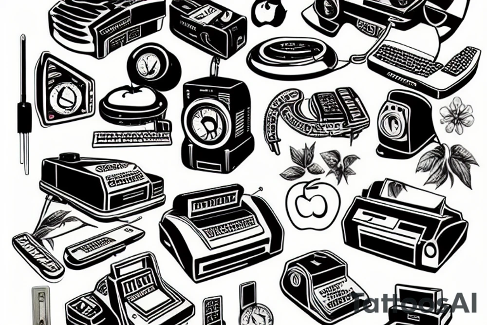 A retro style Apple Macintosh computer tattoo idea