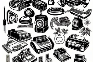 A retro style Apple Macintosh computer tattoo idea