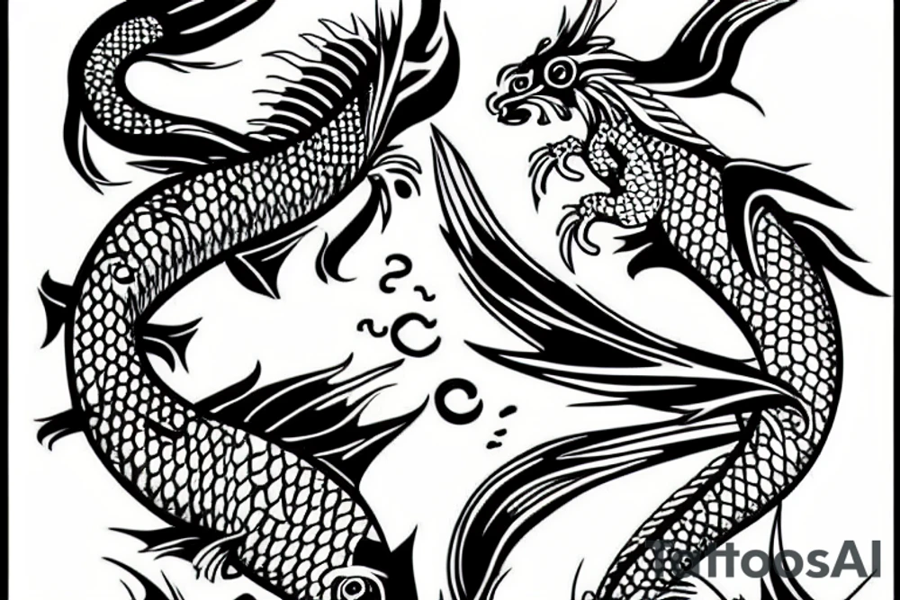 koi fish dragon tattoo idea