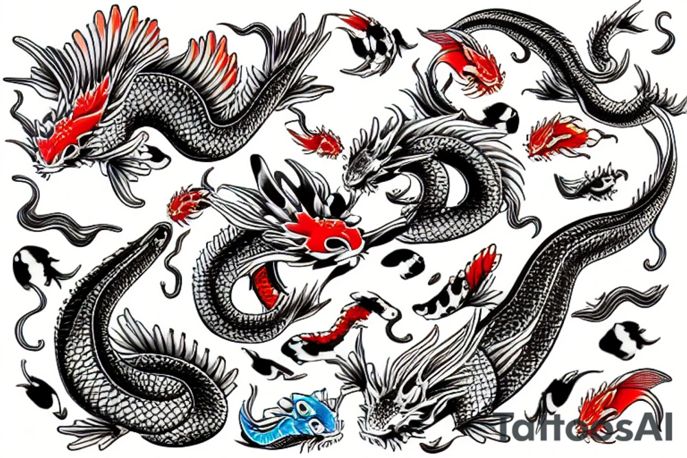 koi fish dragon tattoo idea