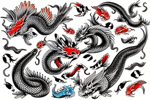 koi fish dragon tattoo idea