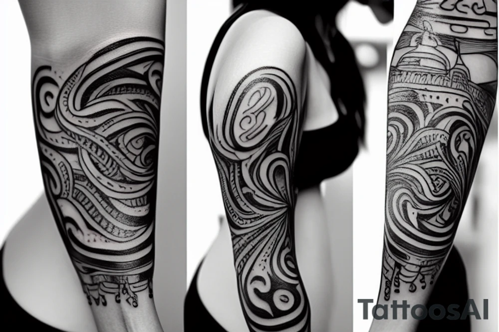 Sexy girl in forearm tattoo idea