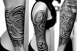 Sexy girl in forearm tattoo idea