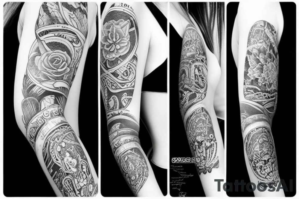 Sexy girl in forearm tattoo idea