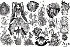 alice in wonderland experiencing DMT tattoo idea