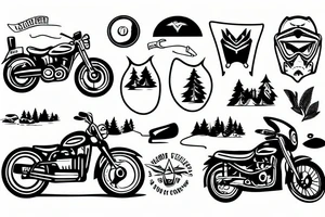 camping with motorcycle tattoo idea