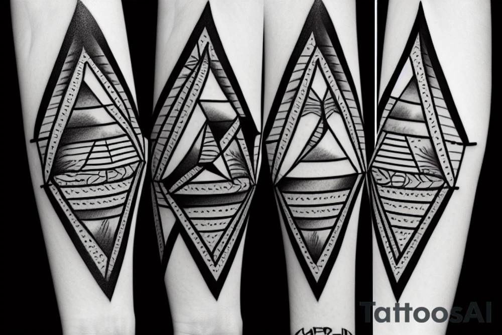 Triangle shape beaver tattoo idea