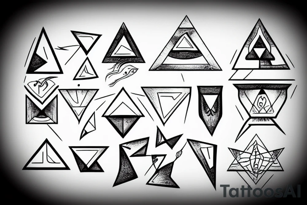 Triangle shape beaver tattoo idea