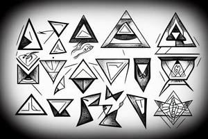 Triangle shape beaver tattoo idea